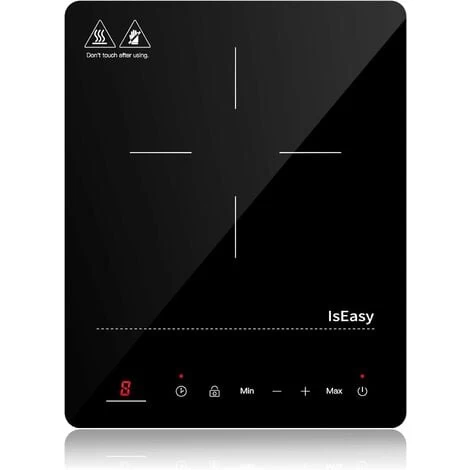 IsEasy Single Induction Cooker 2100W Portable Induction Hob With Slim Black Crystal Panel Body, Induction Plate With 9 Power Levels Setting, Max & Min Function, 8-hours Timer, Safety Lock 3 IsEasy Single Induction Cooker 2100W Portable Induction Hob With Slim Black Crystal Panel Body, Induction Plate With 9 Power Levels Setting, Max & Min Function, 8-hours Timer, Safety Lock