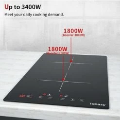 IsEasy Electric Induction Hob With Plug-in, Built-in & Portable Cooktop, 2 Zones 30cm 3000W -Kitchen Supplies Discount Store 100028467 3