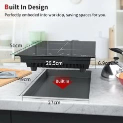 IsEasy Electric Induction Hob With Plug-in, Built-in & Portable Cooktop, 2 Zones 30cm 3000W -Kitchen Supplies Discount Store 100028467 5