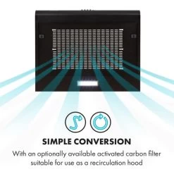 Klarstein Capannina Undercounter Hood 60cm 166m³ / H LED Stainless Steel Black -Kitchen Supplies Discount Store 19162066 3