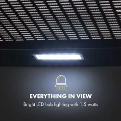 Klarstein Capannina Undercounter Hood 60cm 166m³ / H LED Stainless Steel Black -Kitchen Supplies Discount Store 19162066 4