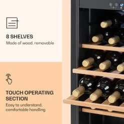 Klarstein Vinamour 54 Duo Wine Refrigerator 2 Zones 148 Litres 54 Bottles Touch Display -Kitchen Supplies Discount Store 22969197 5