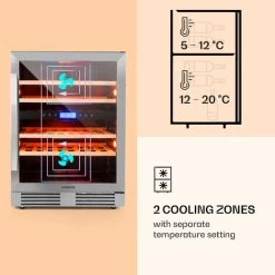 Klarstein Vinovilla 43 Built-In Duo Two-Zone Wine Fridge 129l 43 Bottles 3-Colour Glass Door -Kitchen Supplies Discount Store 22969413 4