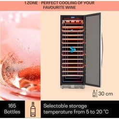 Klarstein Vinovilla Grande 165 Built-in Uno Wine Fridge 425l 165Fl. 3-colour Glass Door -Kitchen Supplies Discount Store 22969415 3