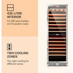 Klarstein Vinovilla Grande 165 Built-in Duo Wine Fridge 425l 165 Bottles 3-colour Glass Door -Kitchen Supplies Discount Store 22969417 3