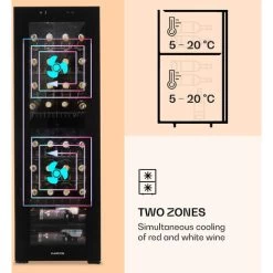 Klarstein Shiraz 39 Duo Wine Fridge 2 Zones 105l 39 Bottles -Kitchen Supplies Discount Store 22969633 4