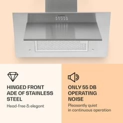 Klarstein Athena Cooker Bonnet 60cm Exhaust Air: 350 M³/h LED Stainless Steel -Kitchen Supplies Discount Store 22969760 5