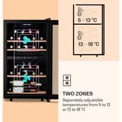 Klarstein Barossa 34 Duo Wine Refrigerator 34 Bottles 80 Litres 2 Zones Touch Control -Kitchen Supplies Discount Store 22969761 4