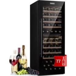 Klarstein Barossa 77 Duo Wine Fridge 2 Zones 191 L 77 Bottles Touch LED Black