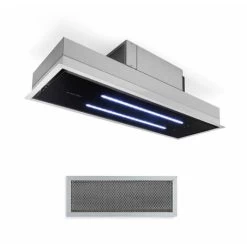 Klarstein High Line Ceiling Hood 77cm 410 M3 / H 75W 3 Steps Remote Control Black