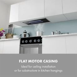 Klarstein High Line Ceiling Hood 77cm 410 M3 / H 75W 3 Steps Remote Control Black -Kitchen Supplies Discount Store 22969845 5