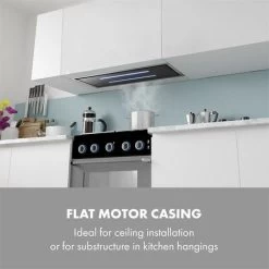 Klarstein High Line Ceiling Hood 90cm 410 M3 / H 75W 3 Steps Remote Control Black -Kitchen Supplies Discount Store 22969846 5