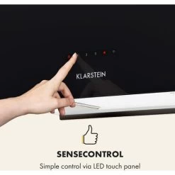 Klarstein Kronleuchter L Island Exhaust Hood 60cm Exhaust Air: 590m³ / H LED Touch Black -Kitchen Supplies Discount Store 22969885 4