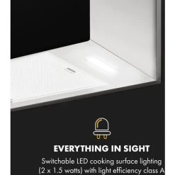 Klarstein Kronleuchter L Island Exhaust Hood 60cm Exhaust Air: 590m³ / H LED Touch Black -Kitchen Supplies Discount Store 22969885 5