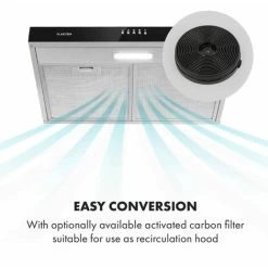 Klarstein Contempo Substructure Cooker Extractor Hood 60cm 175m³ / H LED Stainless Steel Acrylic -Kitchen Supplies Discount Store 22970169 3