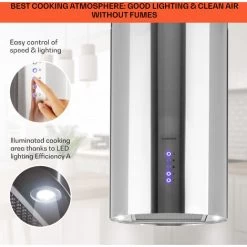 Klarstein Beretta Island Cooker Extractor Hood Ø35cm Exhaust / Circulating Air 650m³ / H LED Stainless Steel -Kitchen Supplies Discount Store 22970406 4