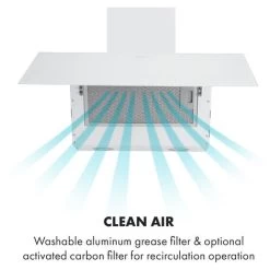 Klarstein Laurel 60 Cooker Extractor Hood 60cm Exhaust Air: 350 M³ / H LED Touch White -Kitchen Supplies Discount Store 22970454 4