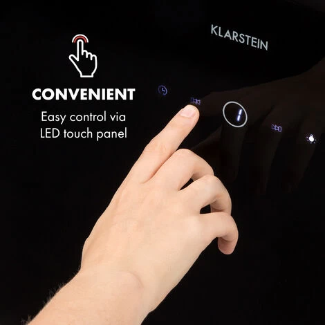 Klarstein Laurel 90 Cooker Extractor Hood 90cm Exhaust Air: 350 M³ / H LED Touch Black 5 Klarstein Laurel 90 Cooker Extractor Hood 90cm Exhaust Air: 350 M³ / H LED Touch Black - Image 3