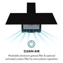 Klarstein Laurel 90 Cooker Extractor Hood 90cm Exhaust Air: 350 M³ / H LED Touch Black 10 Klarstein Laurel 90 Cooker Extractor Hood 90cm Exhaust Air: 350 M³ / H LED Touch Black -Kitchen Supplies Discount Store 22970458 4