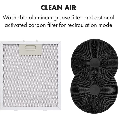 Klarstein Tron Ambience Island Cooker Extractor Hood Ø38cm Recirculation 540m³ / H LED Black 7 Klarstein Tron Ambience Island Cooker Extractor Hood Ø38cm Recirculation 540m³ / H LED Black - Image 5