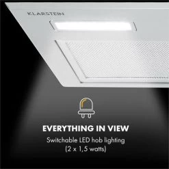 Klarstein Simplica Extractor Hood Recessed 52cm Exhaust Air: 400 M³ / H LED Stainless Steel -Kitchen Supplies Discount Store 22970639 5