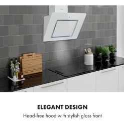 Klarstein Sofia 60 Extractor Hood 300 M³ / H Touch Control Glass Front White -Kitchen Supplies Discount Store 22970647 2