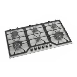 ViandPro - 90cm 6 Burner Stainless Steel Gas Hob With 2 Wok Burners