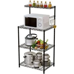 Livingandhome 3 Tier Microwave Oven Rack With Top Spice Shelf -Kitchen Supplies Discount Store 30685580 3