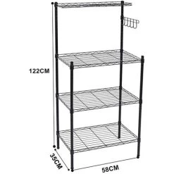 Livingandhome 3 Tier Microwave Oven Rack With Top Spice Shelf -Kitchen Supplies Discount Store 30685580 5