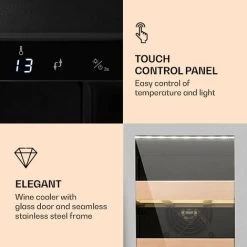 Klarstein Vinovilla Smart Wine Fridge 50l / 20 Bottles Glass Door Stainless Steel -Kitchen Supplies Discount Store 33502956 3