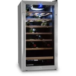 Klarstein Vinamour 26 Uno Wine Refrigerator 26 Bottles 88 Litres Stainless Steel LED