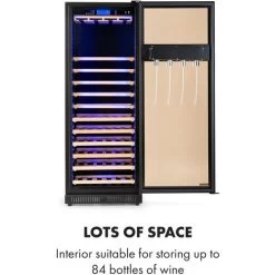 Klarstein First Class 84 Wine Cooler 4 Dispensers 84 Bottles 5-22 ° C Black -Kitchen Supplies Discount Store 33503305 5