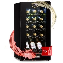 Klarstein Shiraz 15 Slim Uno Wine Fridge 44l Touch Control Panel 5-18°C