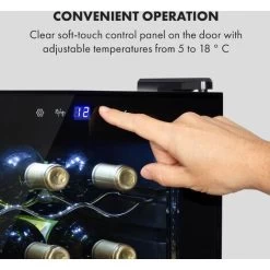 Klarstein Shiraz 15 Slim Uno Wine Fridge 44l Touch Control Panel 5-18°C -Kitchen Supplies Discount Store 33503464 4