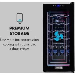 Klarstein Shiraz 18 Slim Uno Wine Refrigerator 50l 18Fl Touch Control Panel 5-18°C 11 Klarstein Shiraz 18 Slim Uno Wine Refrigerator 50l 18Fl Touch Control Panel 5-18°C -Kitchen Supplies Discount Store 33503467 5