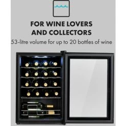 Klarstein Shiraz 20 Uno Wine Refrigerator 53 Litres 20 Bottles Touch Control Panel 5-18°C -Kitchen Supplies Discount Store 33503500 3