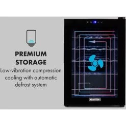 Klarstein Shiraz 20 Uno Wine Refrigerator 53 Litres 20 Bottles Touch Control Panel 5-18°C -Kitchen Supplies Discount Store 33503500 5