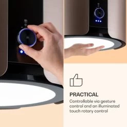 Klarstein Skyfall Smart, Island Extractor Hood, Ø45cm, Circulating Air, 402m³ / H, LED, Stainless Steel, Gold -Kitchen Supplies Discount Store 33504293 4