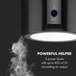 Klarstein Skyfall Smart, Island Extractor Hood, Ø45cm, Circulating Air, 402m³ / H, LED, Stainless Steel, Black -Kitchen Supplies Discount Store 33504329 3