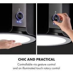 Klarstein Skyfall Smart, Island Extractor Hood, Ø45cm, Circulating Air, 402m³ / H, LED, Stainless Steel, Black -Kitchen Supplies Discount Store 33504329 4