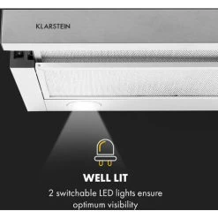 Klarstein Viola Extractor Hood Stainless Steel 59.6 Cm 612m³ / H EEC A Silver -Kitchen Supplies Discount Store 33596672 5