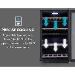 Klarstein Vinamour 45 Duo Wine Refrigerator 2 Zones 118 Ltr / 45 Fl 5-18 °C -Kitchen Supplies Discount Store 33765732 5