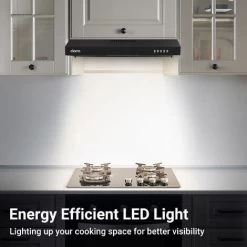 CIARRA 903BK60 Visor Cooker Hood 60cm 3 Speeds Stainless Steel Extractor Fan Black -Kitchen Supplies Discount Store 36409462 4