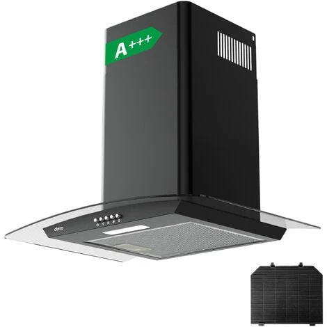 CIARRA 60cm Glass Cooker Hood With Carbon Filter 650m3/h Class A Curved Cooker Hood Black -506BK60 3 CIARRA 60cm Glass Cooker Hood With Carbon Filter 650m3/h Class A Curved Cooker Hood Black -506BK60