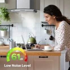 CIARRA 650m3/h 60cm Cooker Hood With Carbon Filter Class A Stainless Steel Glass Extractor Hood -506SS60 -Kitchen Supplies Discount Store 36409473 3