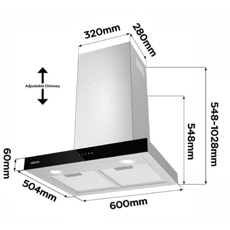 CIARRA 4 Speeds Class A++ 650m3/h Touch Control Chimney Cooker Hood 60cm -CBCS6102 7 CIARRA 4 Speeds Class A++ 650m3/h Touch Control Chimney Cooker Hood 60cm -CBCS6102 - Image 5