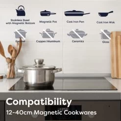 CIARRA Built-in 4 Zones Induction Hob, Integrated Electric Cooktop With 2 Flex Zones 7200W-CD4BFFBIH -Kitchen Supplies Discount Store 36409487 4