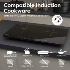 CIARRA 2800W Induction Hob 9 Power Levels 10 Temperature Levels Safety Lock-CUTIH2 11 CIARRA 2800W Induction Hob 9 Power Levels 10 Temperature Levels Safety Lock-CUTIH2 -Kitchen Supplies Discount Store 36409488 5