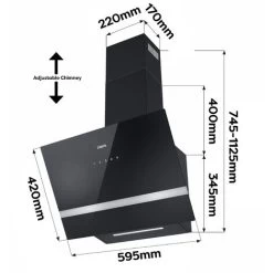 CIARRA 60cm Glass Angled Cooker Hood Class A++ 650m3/h 4 Speeds Touch Control-CD6736HB 11 CIARRA 60cm Glass Angled Cooker Hood Class A++ 650m3/h 4 Speeds Touch Control-CD6736HB -Kitchen Supplies Discount Store 36409489 5