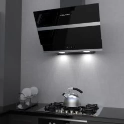 CIARRA 60cm Angled Cooker Hood Touch Control 650m3/h Black Glass Chimney Hood Class A++ LED 4 Speeds -736NBK60 -Kitchen Supplies Discount Store 36409491 3